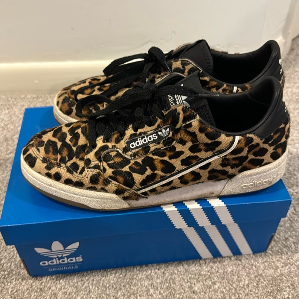 Adidas continental 80 animal print sneakers